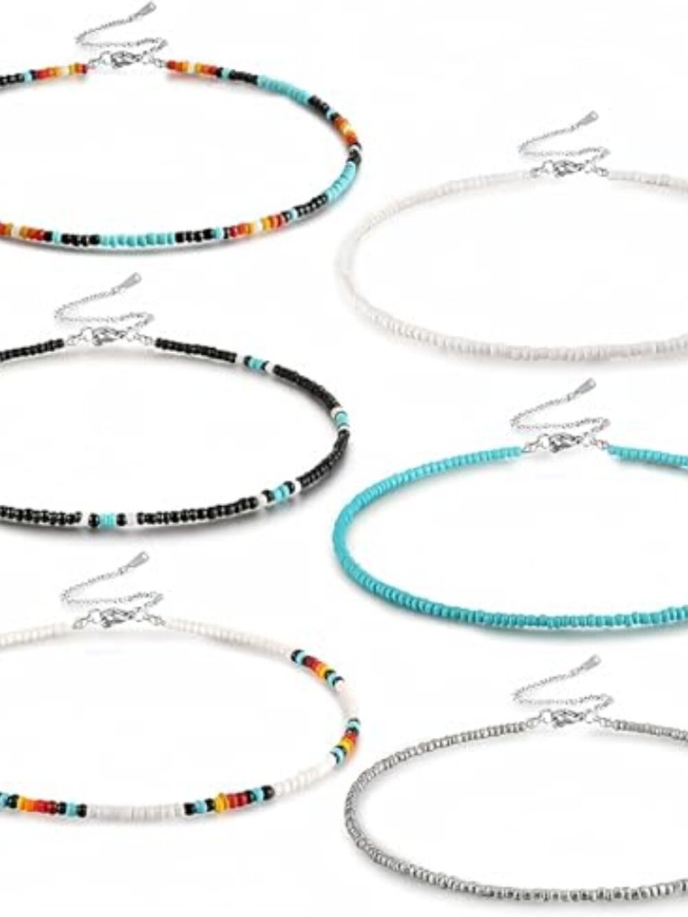 Western Bead Choker Necklace Set Handmade Glass Seed Bead Boho Bohemian